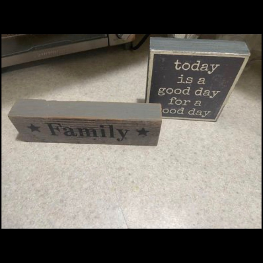 Two rustic signs